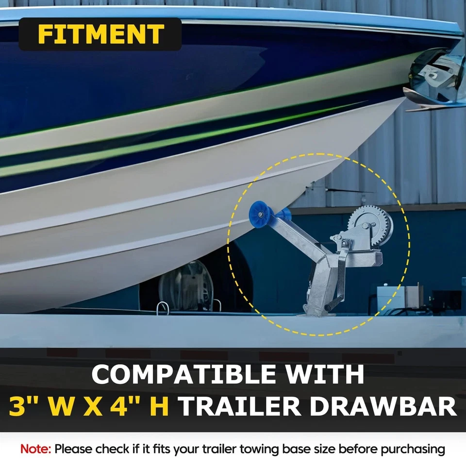 Poste de cabrestante de remolque de barco con cabrestante de barco de 1200 lb para remolque de barco de 3" W X 4" H barra de remolque Foto 3 de 4