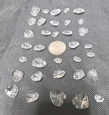34 Swarovski Heart Crystal Stones Assorted Sizes Loose Faceted Gems Jewelry VTG