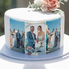 Edible Personalised Cake Strips/Wrap/Ribbon - Custom Image Cake Topper, Fondant
