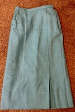 Vintage Sportempos Turquoise Pencil Sheath Skirt Kick Pleat