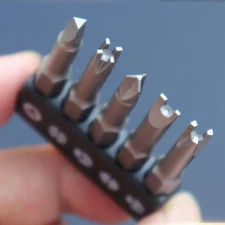 5pcs 50mm Shaped Screwdriver Bits—u, Y, Triangle, Cross & 3-point Tool Set