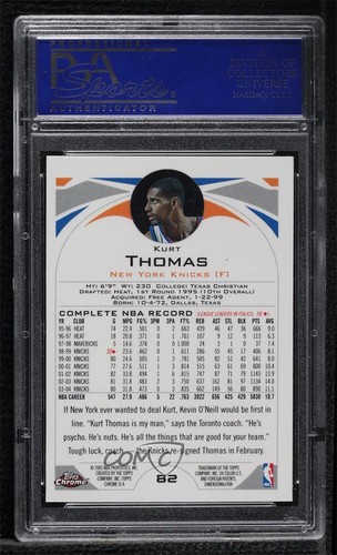 2004-05 Topps Chrome Kurt Thomas #82 PSA 10 GEM MT - Picture 2 of 3