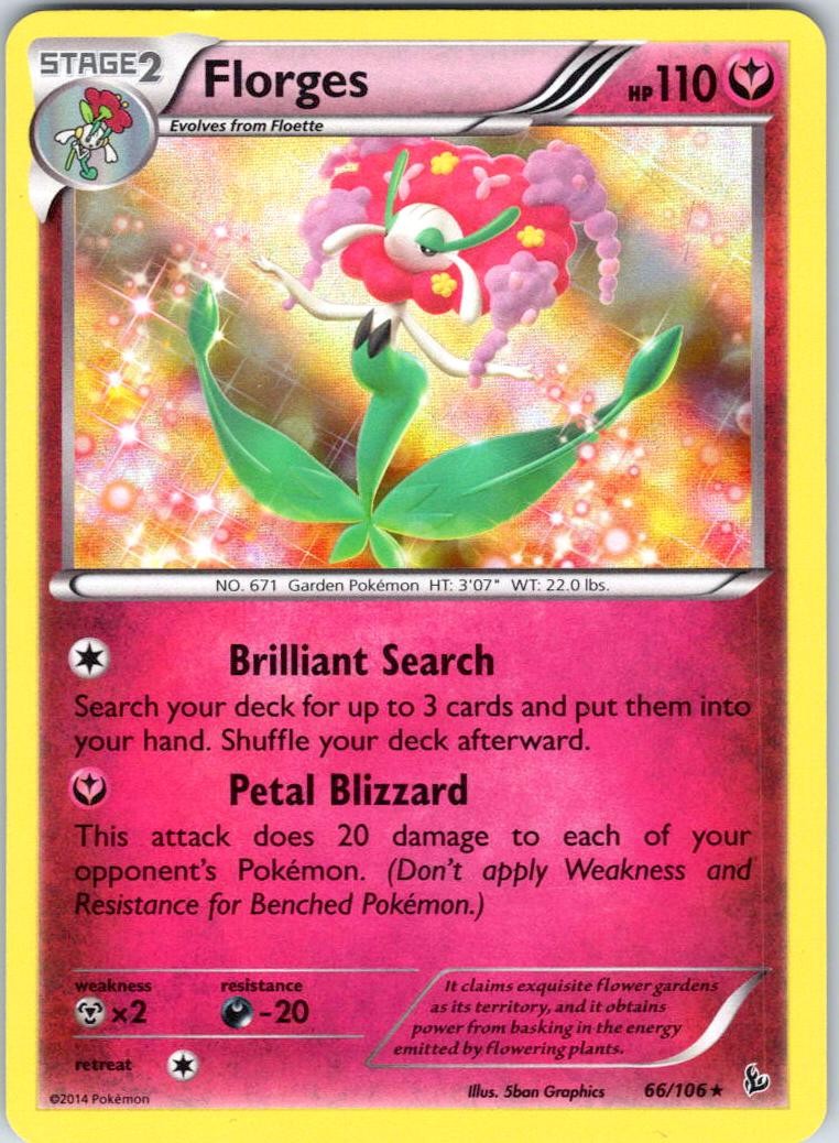 FLORGES 66/106 HOLO FLASHFIRE POKEMON HOLO MP