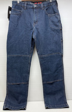 Dickies Mens 32x32 Flex Dura Tech Relaxed Double Knee Blue Denim Work Jeans