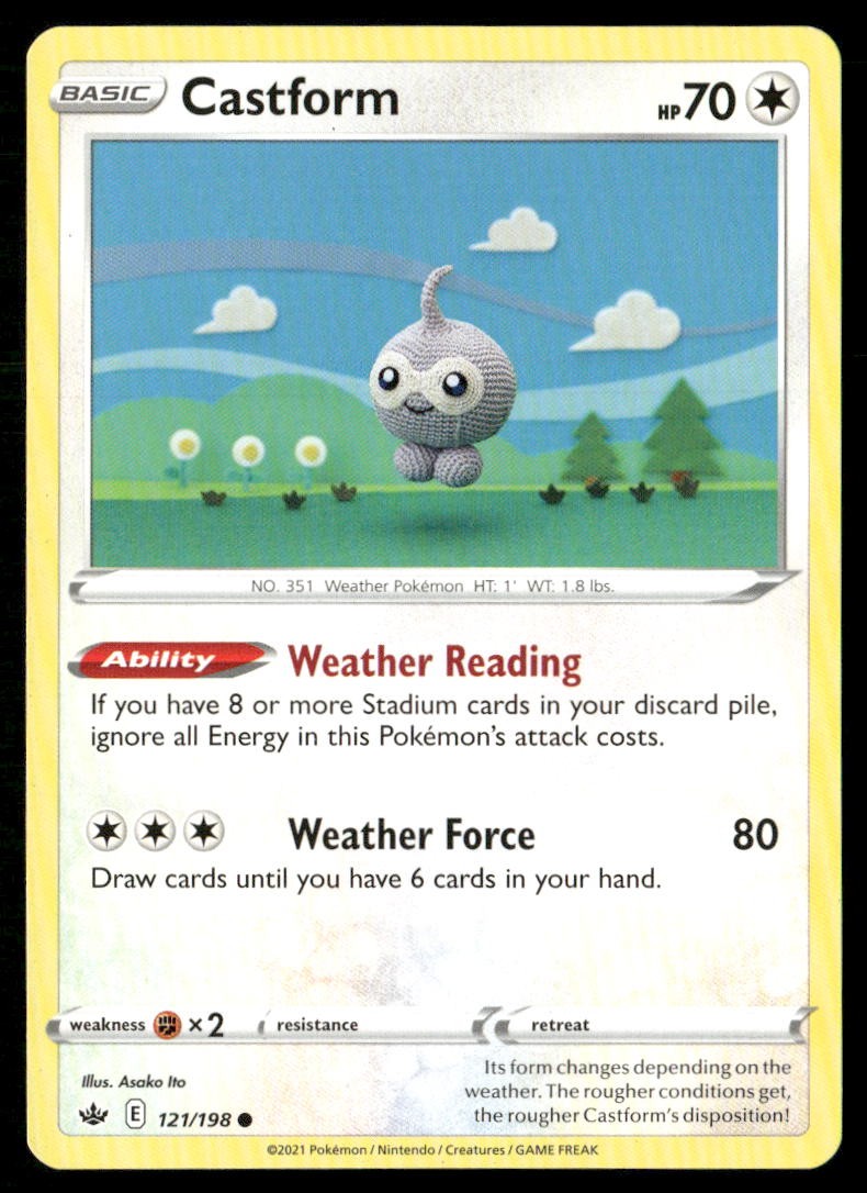 Castform 121/198 Common Chilling Reign Pokemon Moderately Played