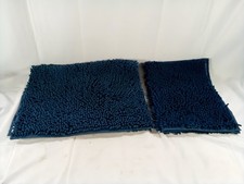 Clara Clark FMT-245 Chenille Bath Mat Navy Blue