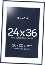 Picture Frame, High End Metal Large Poster Frames 24x36 Navy Blue Pack of 1
