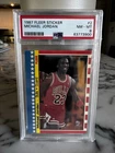1987 Fleer Sticker #2 Michael Jordan Graded PSA 8