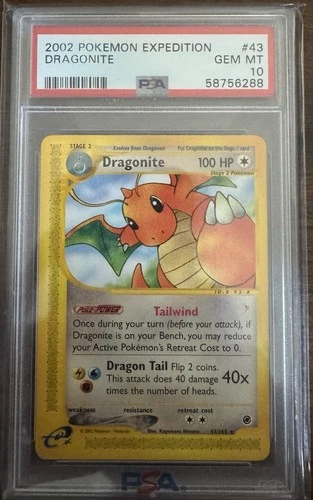 2002 Pokémon TCG Expedition Base Set Dragonite #43 PSA 10 Gem Mint