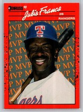 1990 Donruss Baseball Bonus MVP's #BC-14 Julio Franco - VG - Texas Rangers