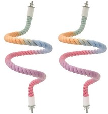 2Pcs Rope Perches for Bird Cages, Perch L 2pcs , Gradient Colorful