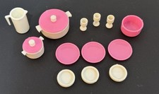 Vintage Mattel Barbie Dream House Dinnerware Replacement Pieces Pots Dishes 15pc