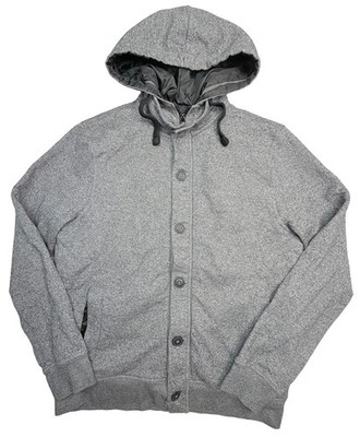 Angelo Litrico Crafted Goods Men s L Gray Hooded Button Front Jacket C&A