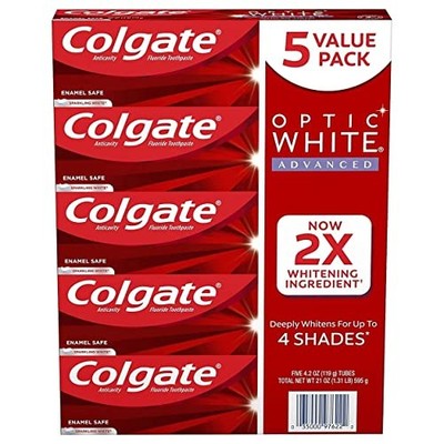 Colgate Optic White Advanced Teeth Whitening Toothpaste, Sparkling White (4.2...