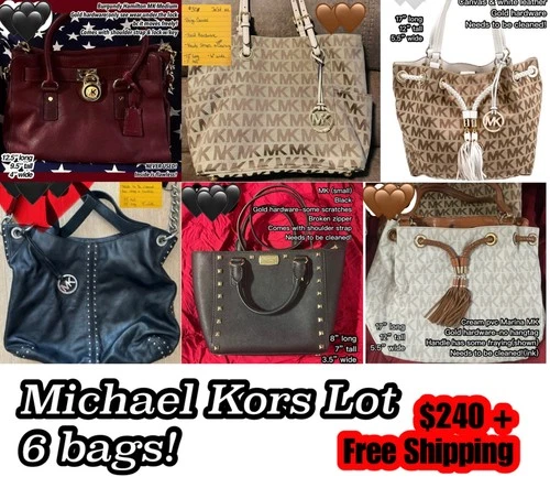 Lot of 6 Michael Kors Handbags Totes 🖤 Gorgeous! Awesome DEAL! Preowned (#2) deal from eBay