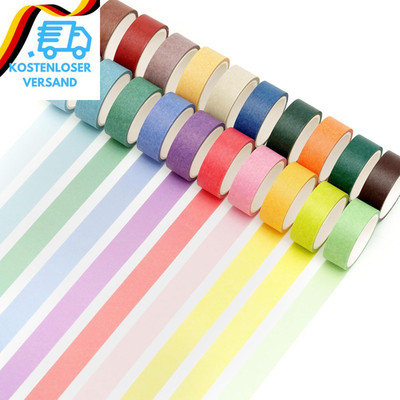 YUBX Pastell Washi Tape Set 20 Rollen Regenbogenfarben Masking Tape Dekorative W