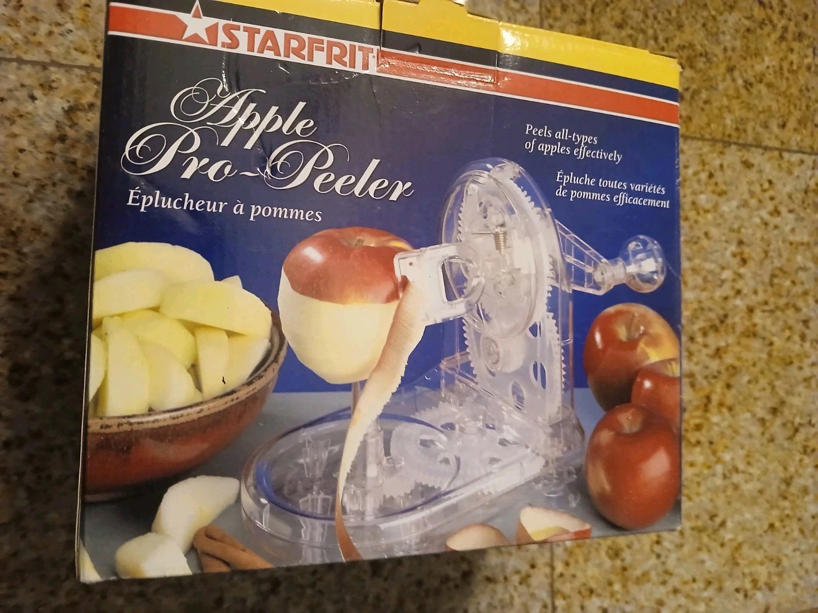 New Starfrit Apple Pro-Peeler With Spike Holder 3 Blades