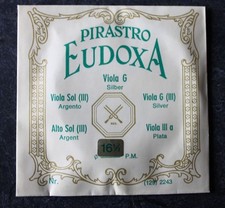 Pirastro Eudoxa String, Viola G, Silver, 16 1/2, Viola, Mint, Original Packaging