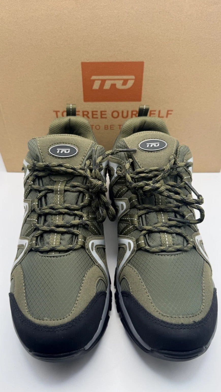 TFO Men's Waterproof Hiking Shoes Size 10.5 Green First-Tex Trekking Boots NEW