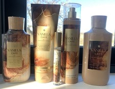       Bath  Body Works Vanilla Cafe Perfume Body Wash Cream Lotion Mist 5pc Set