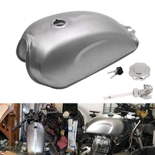 Universal Unpainted 2.4 Gallon 9L Fuel Gas Tank fit for Cafe Racer Suzuki Honda