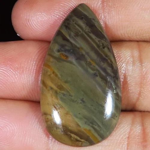 Natural Flint Stone Jasper Pear Cabochon Gemstone 30.90 Cts 21x38x4 mm GY13