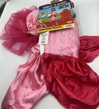 Princess Peach Costume Girl Super Mario Small 6 6X New Cosplay Dress Up New!