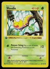 Pokemon Card - Weedle Base Set Shadowless 69/102 1st Edition Common