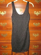New NWT Ambiance Apparel Black Lace Sleeveless Bodycon Mini Sheath Dress M     