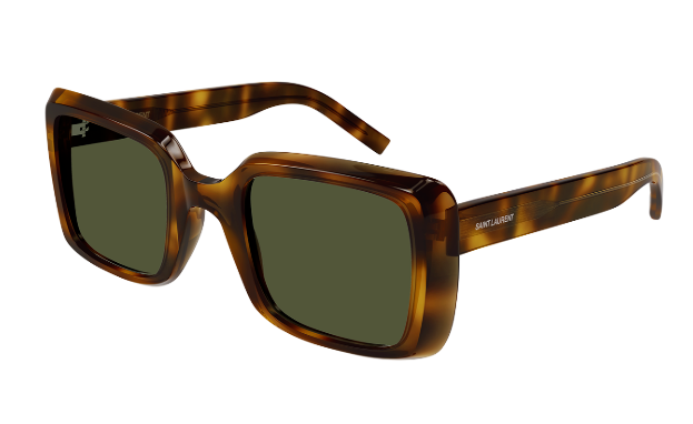 SAINT LAURENT SL497 Saint Lauren occhiali da sole donna rettangolari guscio tartaruga verde $475