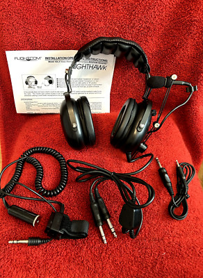 FLIGHTCOM NIGHTHAWK 4DLX NOISE ATTENUATING STEREO/MONO AVIATION HEADSET
