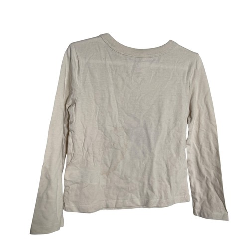 Gap T-Shirt Girl's XS Beige Graphic Tee Owl Long Sleeve Organic Cotton - Picture 2 of 6