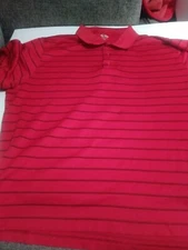 Dress Shirt- Champion Golf- Red With Black Stripes- 2 XL- Used