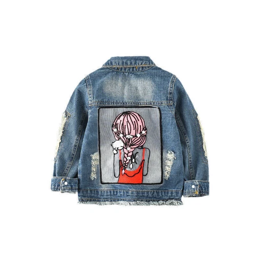 Sequin Toddler Kid Girl Jean Jacket Outdoor Travel School Denim Jacket Coat - Picture 2 of 20