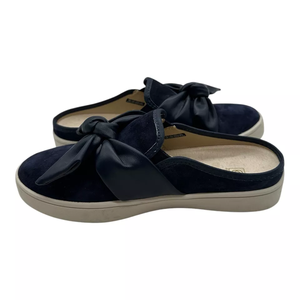 Spencerco Orthotic 巴巴多斯蝴蝶结穆勒鞋女式 7 D 码 Peacoat 海军蓝懒人鞋 — 第 3/4 张图片