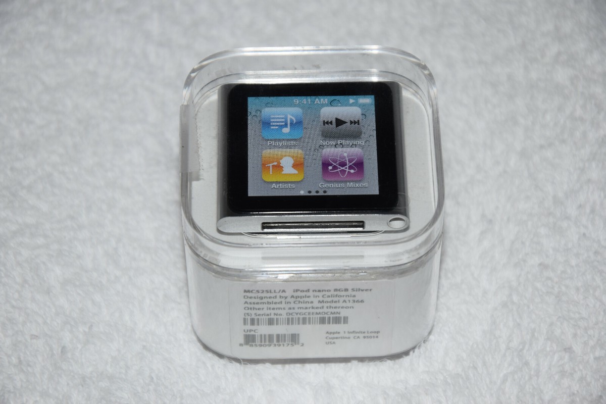 Apple iPod Nano 6th Generation 8GB Silver MC525LL/A AAC WAV