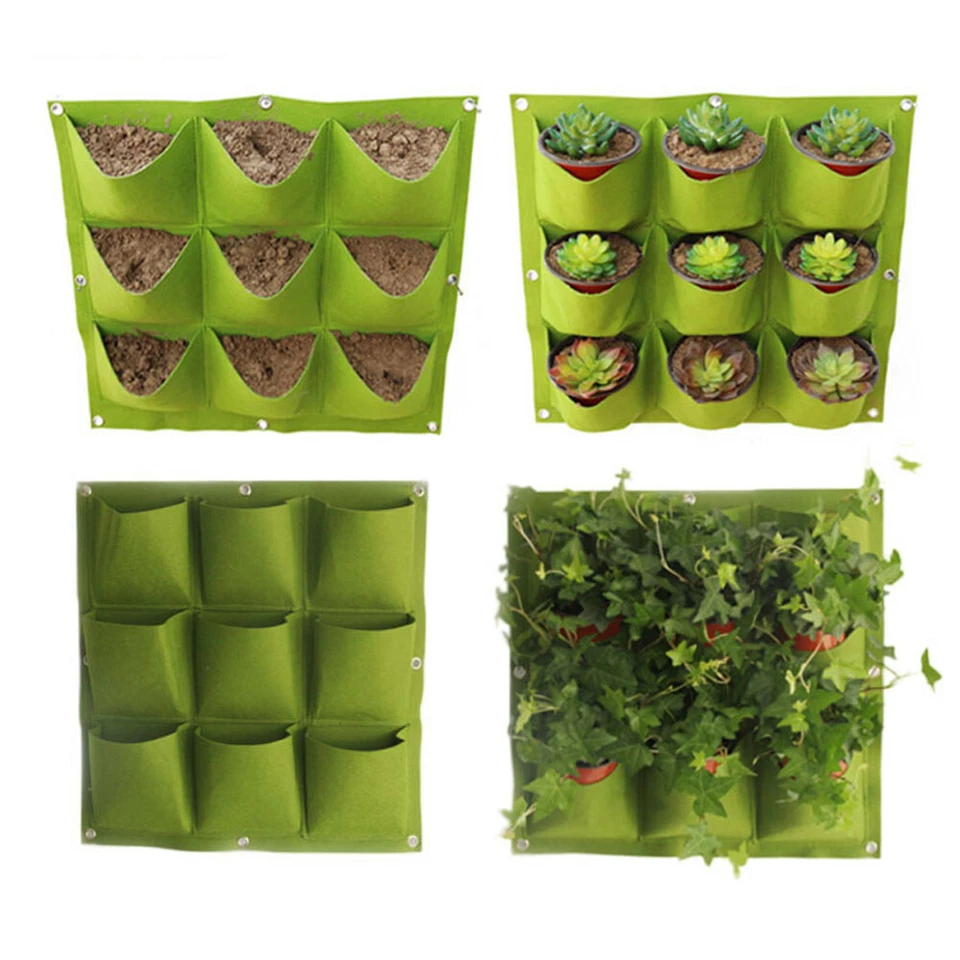 Wall Hanging Planting Bag 2-72 Pockets Vertical Flower Planter Grow Pouch Garden - Image 4 of 4