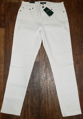 デニム・ジーパン RALPH LAUREN Women Denim Pants 290963100 001 WHITE NWT Lauren Ralph Lauren Classic Skinny Curvy Women's White