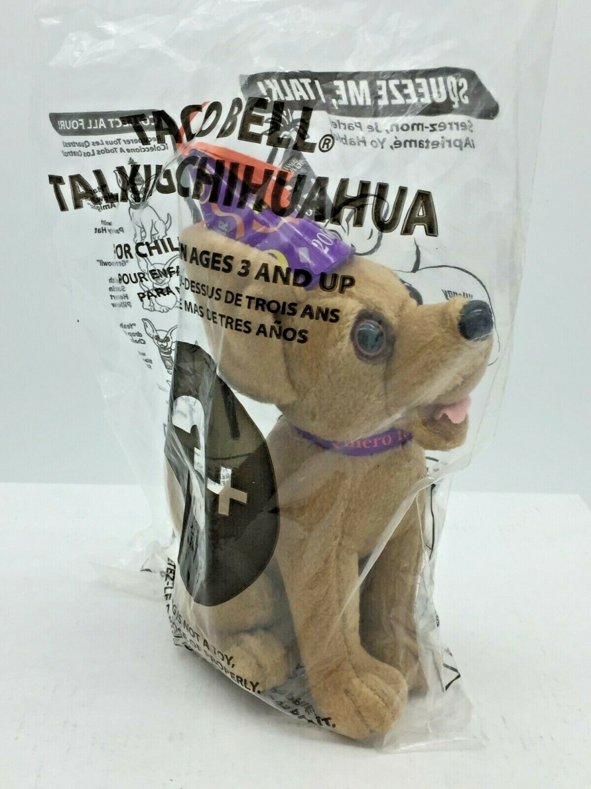Taco Bell Happy New Year Amigos Chihuahua/Dog Stuffed 2000 - WORKS - NEW - 9A