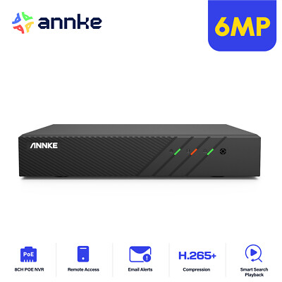 ANNKE 6MP POE NVR IP Network Video Recorder H.265+ For Home Security System P2P