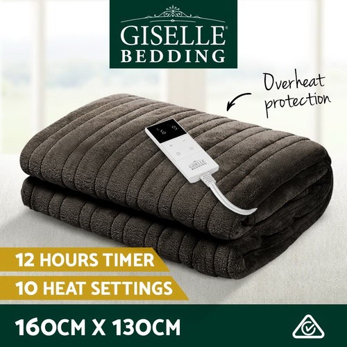 Giselle Electric Throw Rug Heated Blanket Washable Fleece Winter Warming Colour - Picture 9 of 62