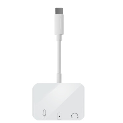 Multi-Port Type-C USB 3.5mm Audio Earphone Speaker Mic Live-Streaming Adapter a