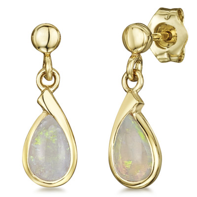 9ct Yellow Gold Earrings Opal Stud Drop Earrings UK