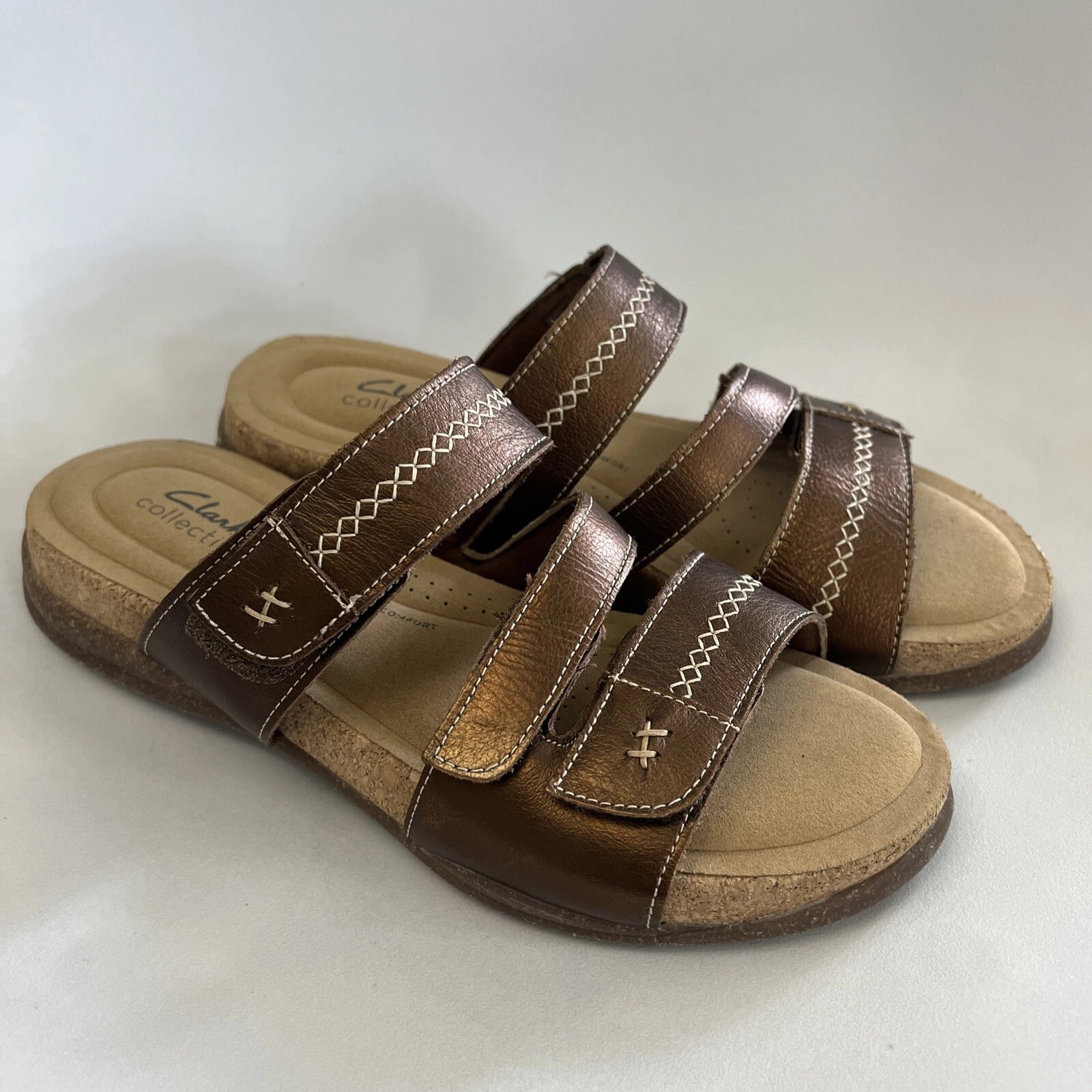 Sandalo comfort da donna Clarks Roseville Bay triplo cinturino taglia 9 5