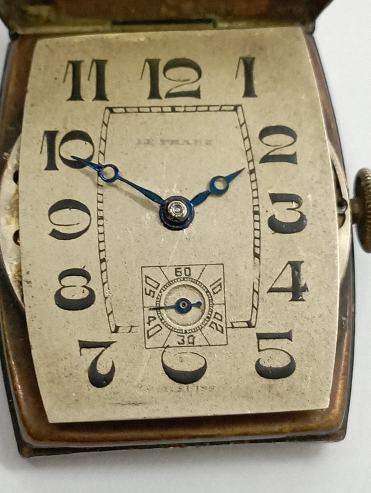 Reloj Tank Le PHARE GENEVE VINTAGE Art Deco Segunda Guerra Mundial SUIZO CHAPADO EN ORO BLANCO Foto 2 de 4