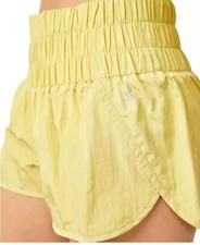 FREE PEOPLE FP Movement The Way Home Shorts Pomelo Yellow Medium NWT