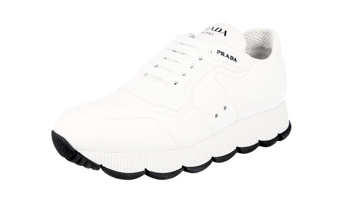 PRADA Nappa Leder Prax Cloud Sneaker - 1E946L - Weiss - NEU - 40,5 UK 7.5