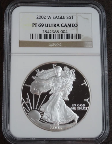 2002-W Proof Silver Eagle NGC PF 69 Ultra Cameo US Mint $1