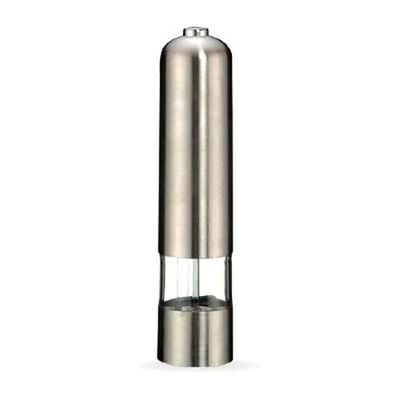 Elektrische Edelstahl Salzmühle Pfeffermühle Gewürz Mühle silber mit Lampe