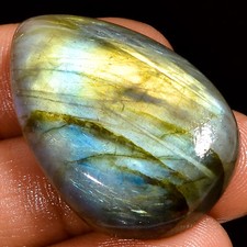Natural Labradorite Pear Shape Cabochon Loose Gemstone 51 Ct. 33X22X9 mm EE37480